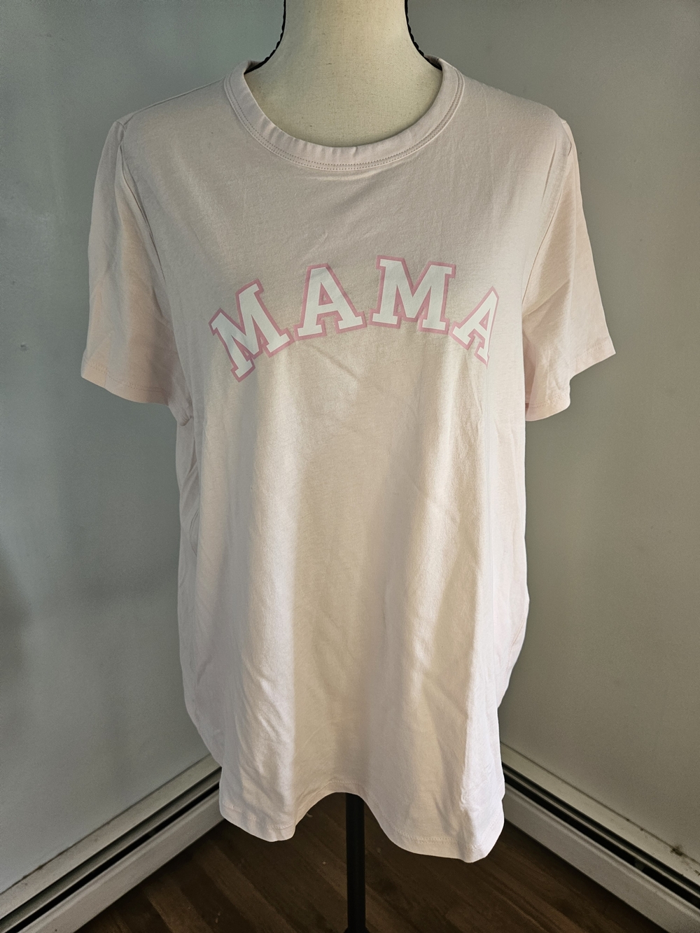 MAMA Short Sleeve Tee in Light Pink